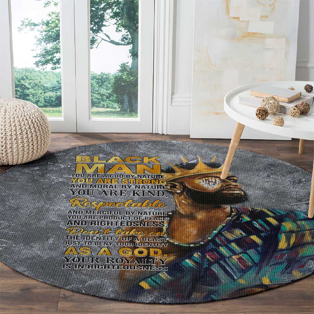 Black Man Africa Round Carpet Naturally King DT02