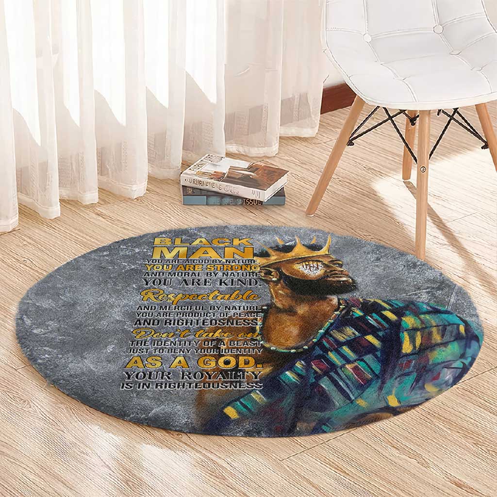 Black Man Africa Round Carpet Naturally King DT02