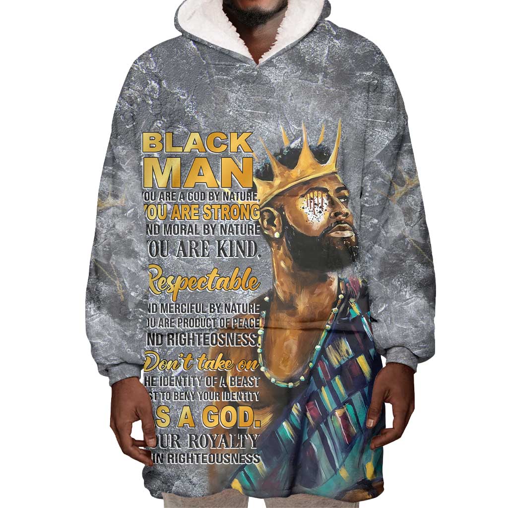 Black Man Africa Wearable Blanket Hoodie Naturally King DT02