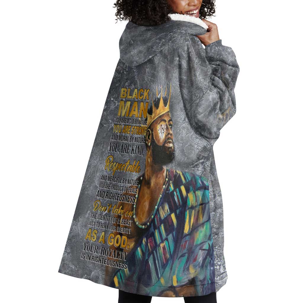 Black Man Africa Wearable Blanket Hoodie Naturally King DT02