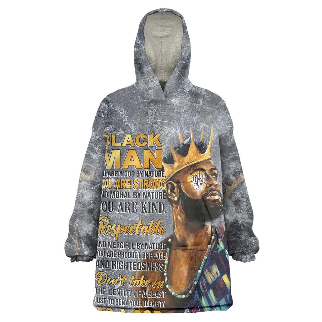 Black Man Africa Wearable Blanket Hoodie Naturally King DT02