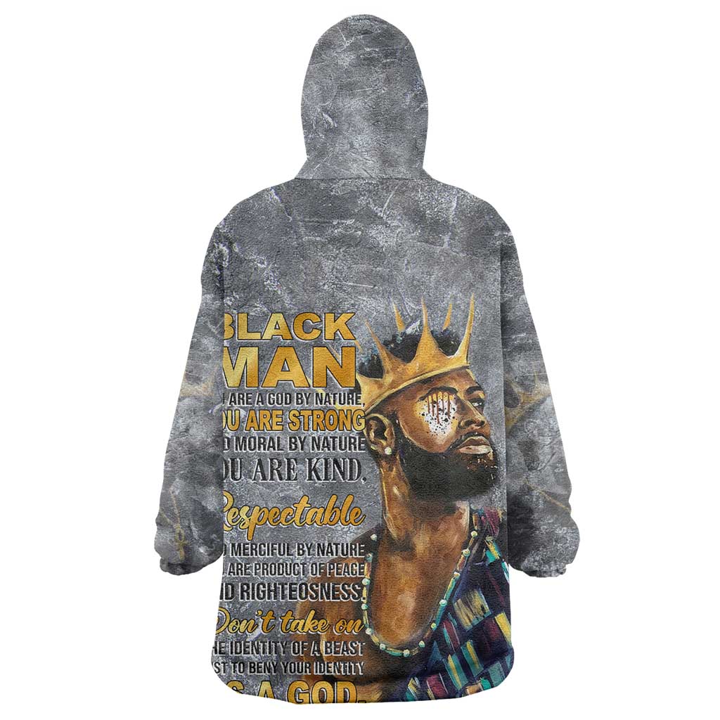 Black Man Africa Wearable Blanket Hoodie Naturally King DT02