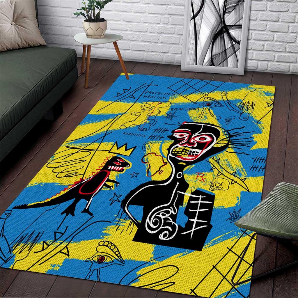 African Art Viva Underground Psychedelic Vintage Style Area Rug DT02