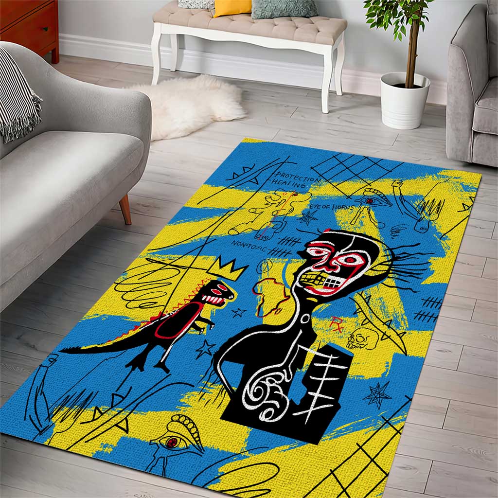 African Art Viva Underground Psychedelic Vintage Style Area Rug DT02
