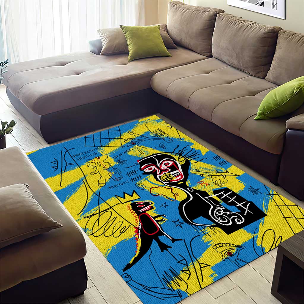 African Art Viva Underground Psychedelic Vintage Style Area Rug DT02