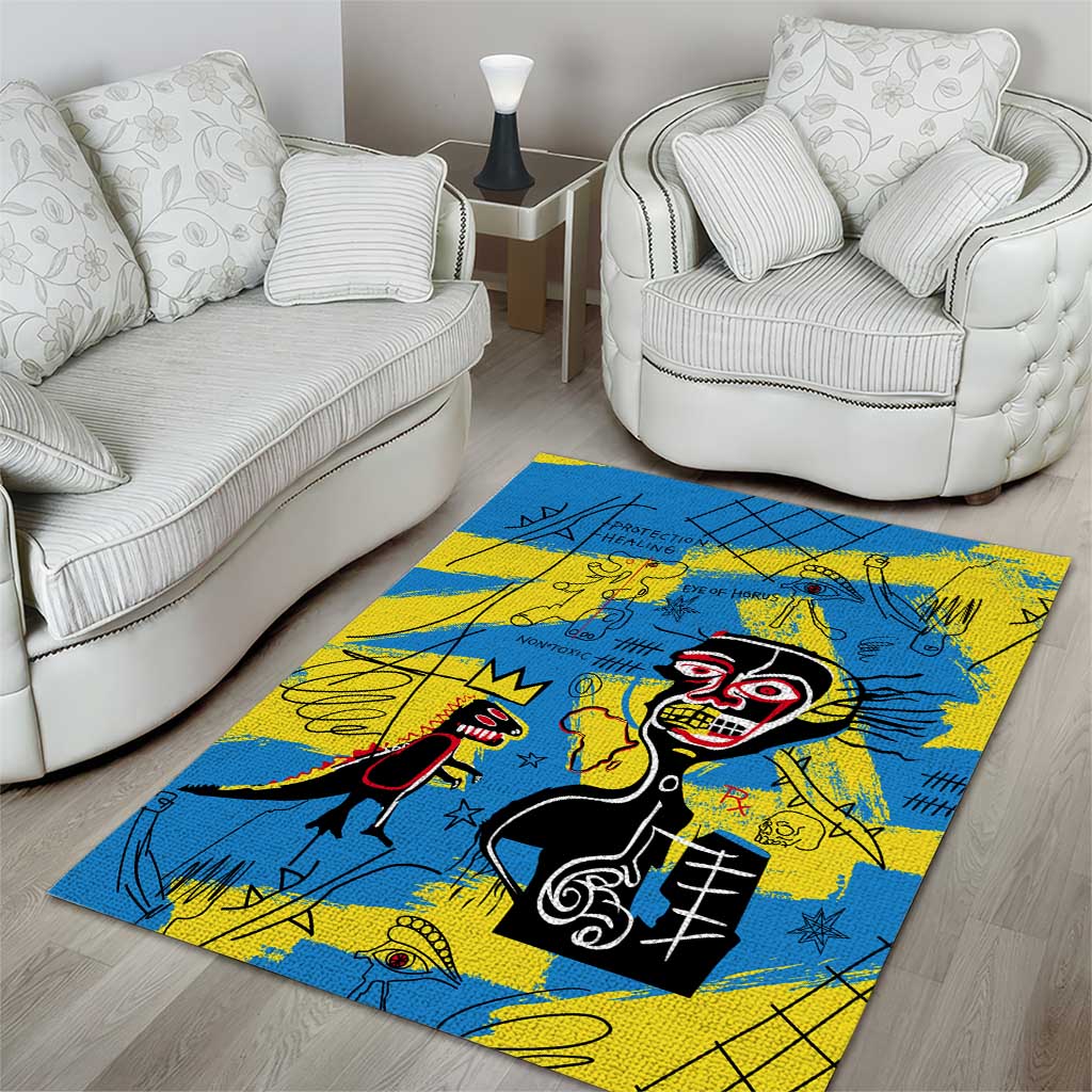 African Art Viva Underground Psychedelic Vintage Style Area Rug DT02