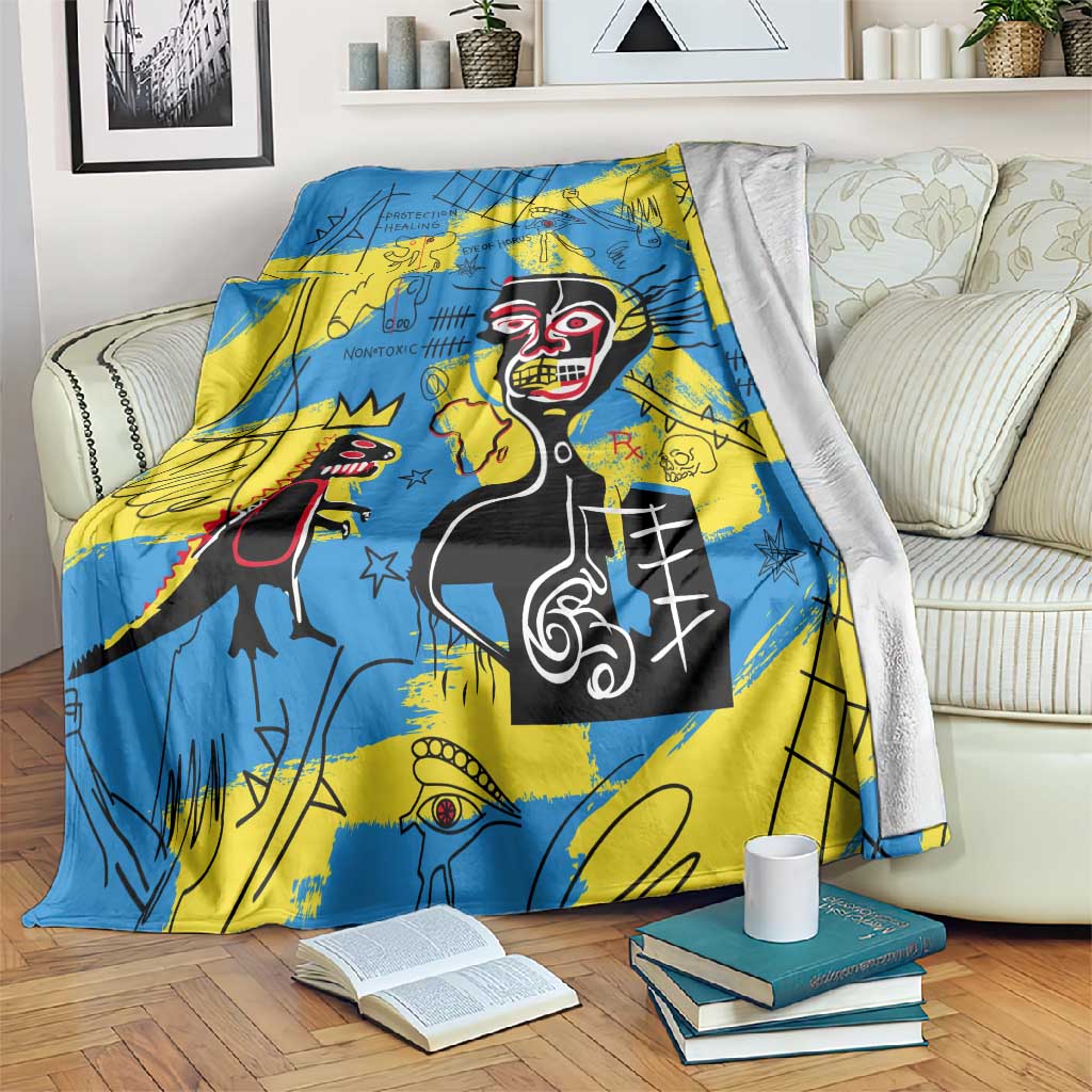 African Art Viva Underground Psychedelic Vintage Style Blanket DT02