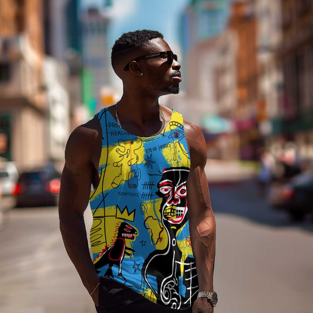 African Art Viva Underground Psychedelic Vintage Style Men Tank Top DT02