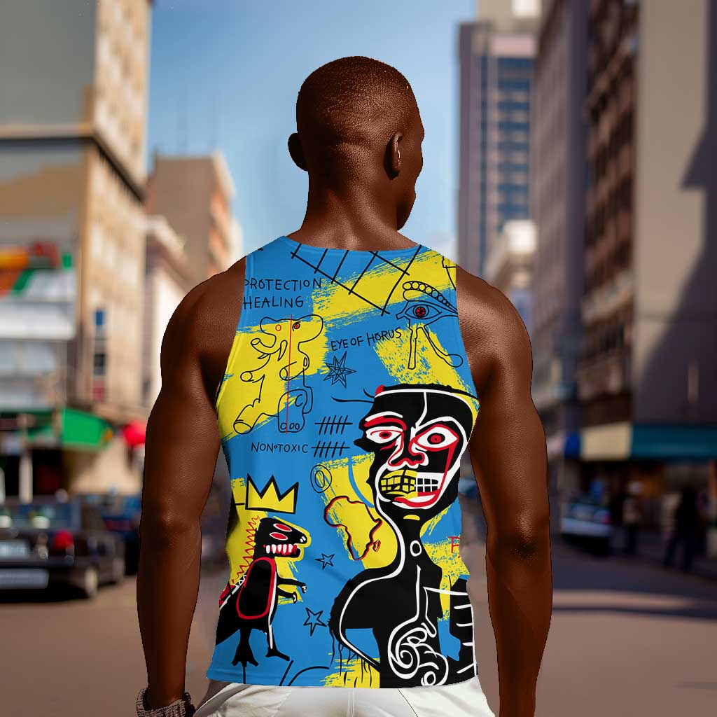 African Art Viva Underground Psychedelic Vintage Style Men Tank Top DT02