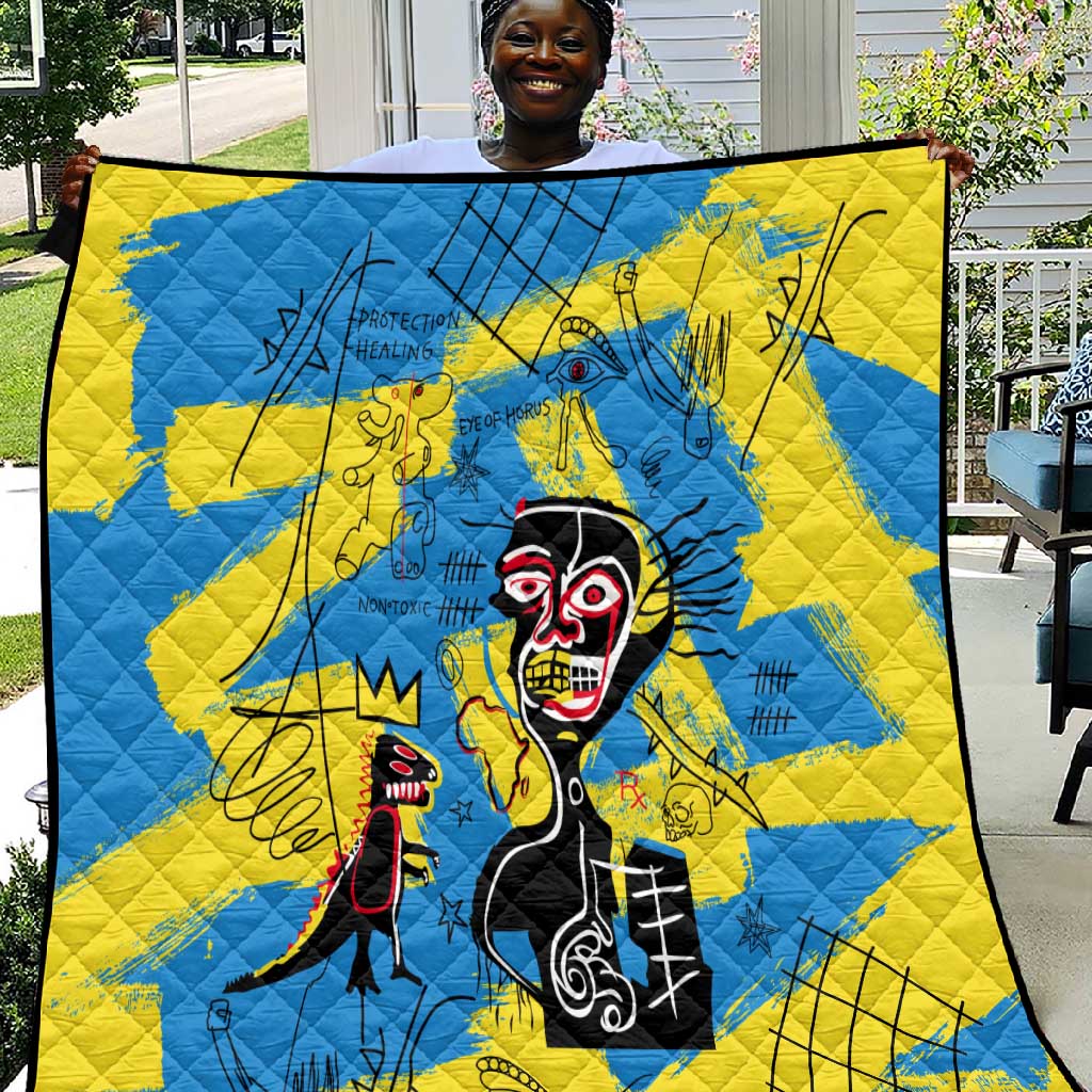 African Art Viva Underground Psychedelic Vintage Style Quilt DT02