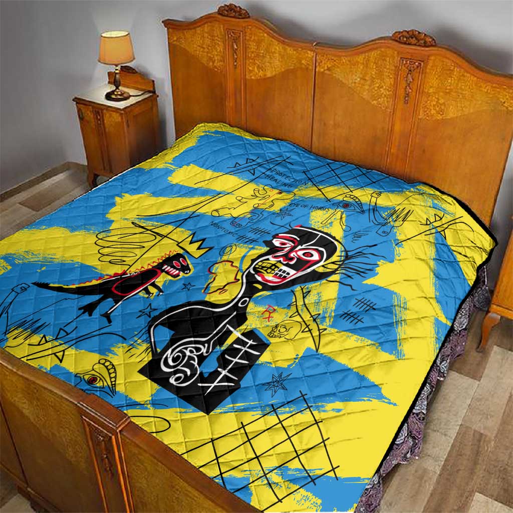 African Art Viva Underground Psychedelic Vintage Style Quilt DT02