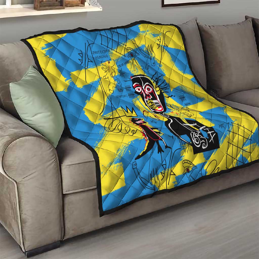 African Art Viva Underground Psychedelic Vintage Style Quilt DT02