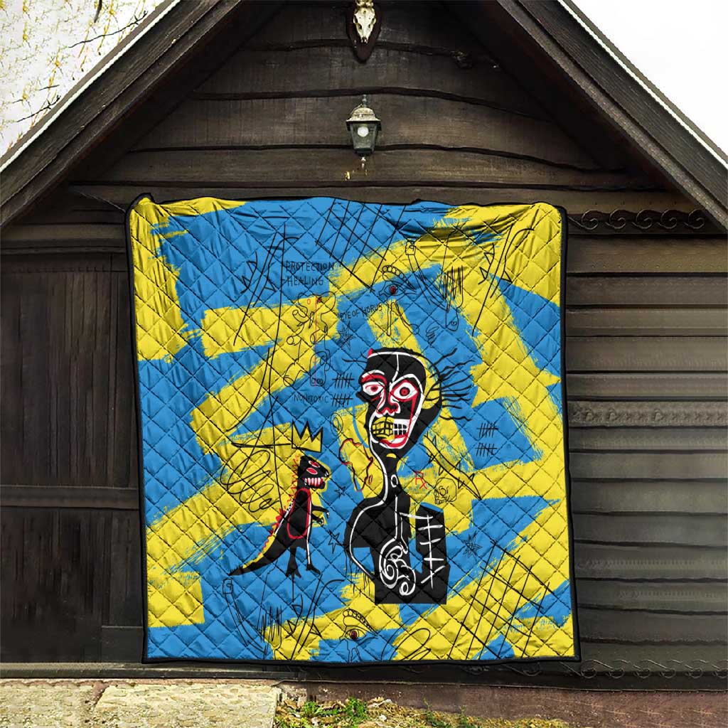 African Art Viva Underground Psychedelic Vintage Style Quilt DT02