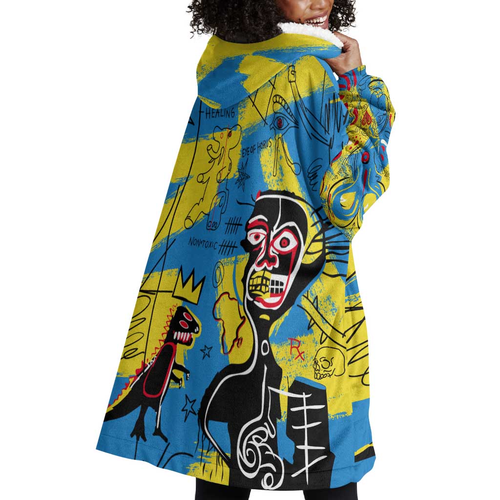 African Art Viva Underground Psychedelic Vintage Style Wearable Blanket Hoodie DT02