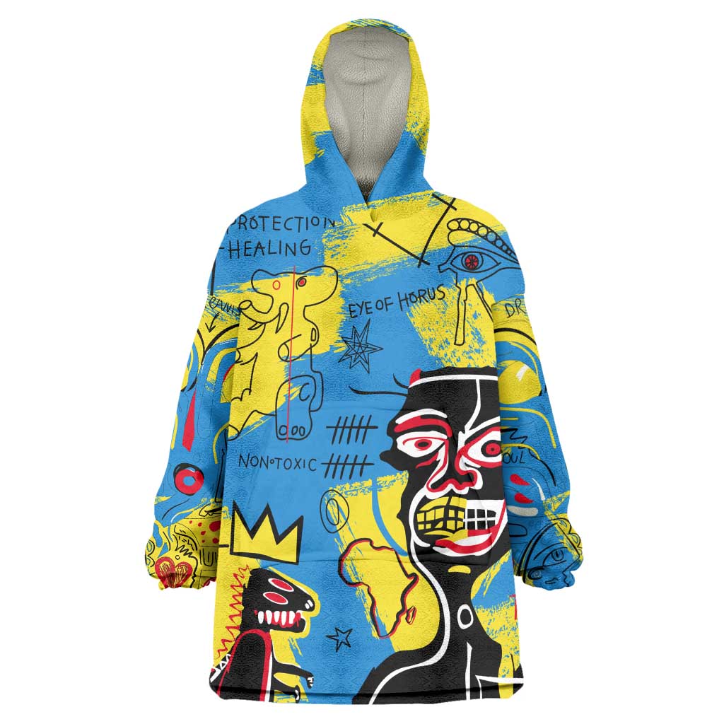 African Art Viva Underground Psychedelic Vintage Style Wearable Blanket Hoodie DT02