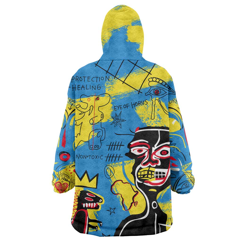 African Art Viva Underground Psychedelic Vintage Style Wearable Blanket Hoodie DT02