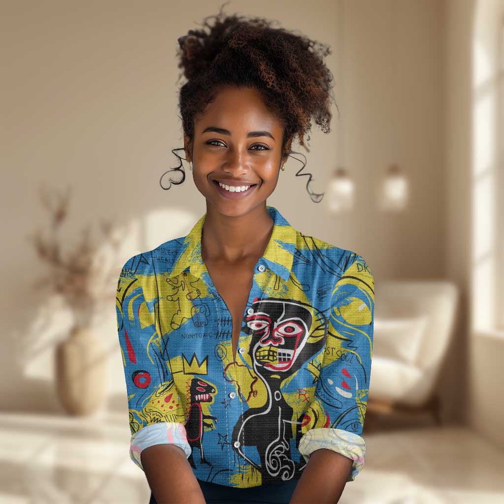 African Art Viva Underground Psychedelic Vintage Style Women Casual Shirt DT02