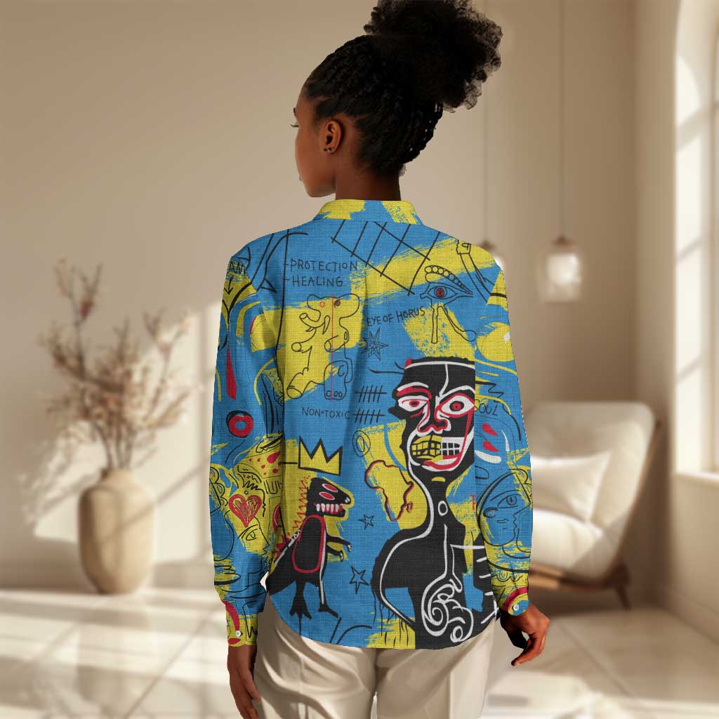 African Art Viva Underground Psychedelic Vintage Style Women Casual Shirt DT02
