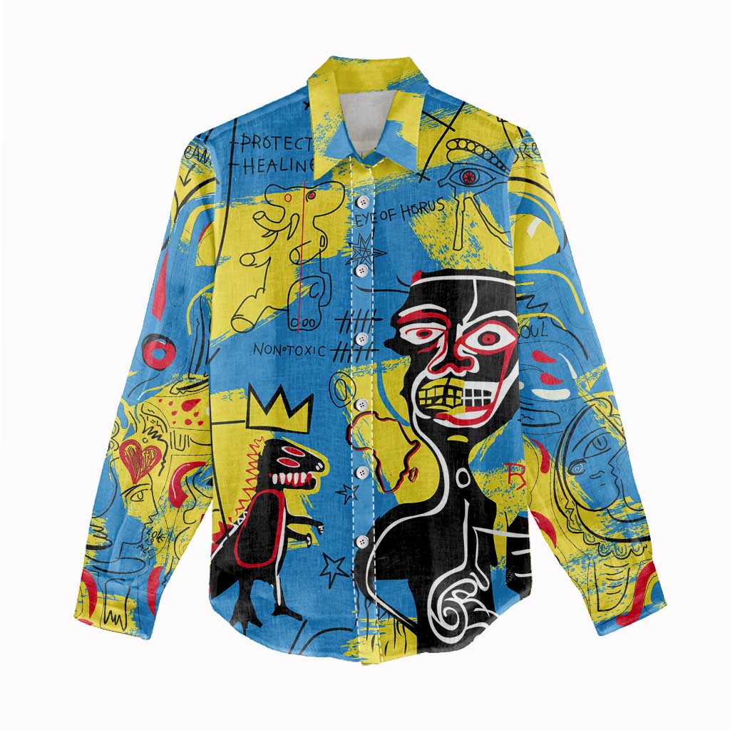 African Art Viva Underground Psychedelic Vintage Style Women Casual Shirt DT02