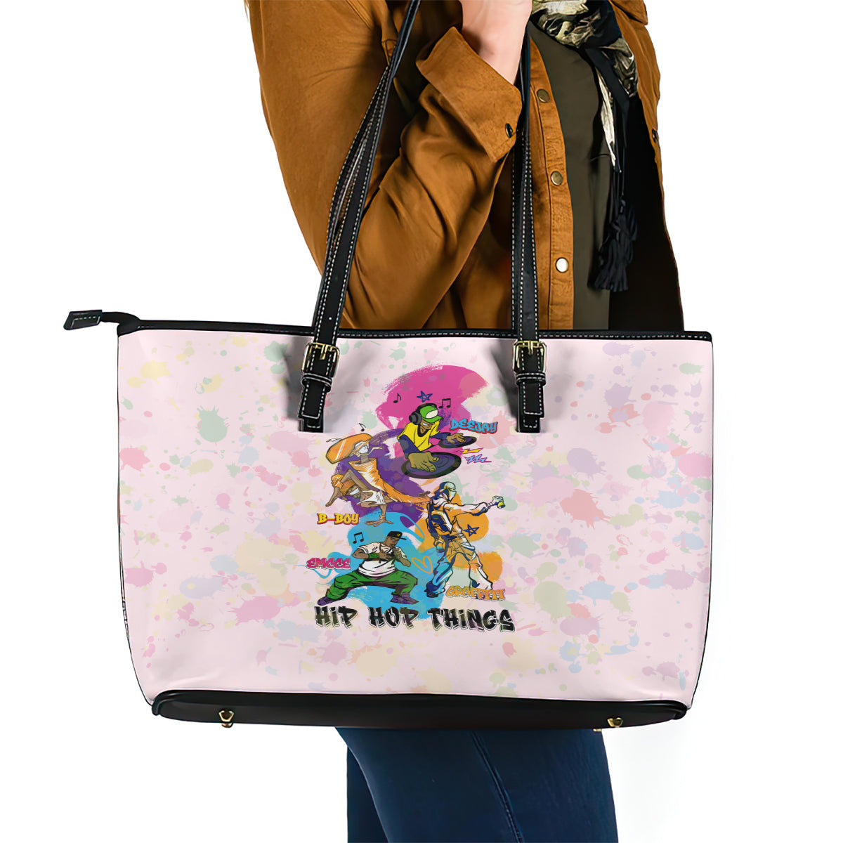 4 Elements Of Hip Hop Leather Tote Bag DT02