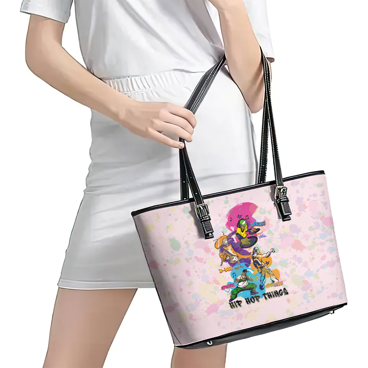 4 Elements Of Hip Hop Leather Tote Bag DT02