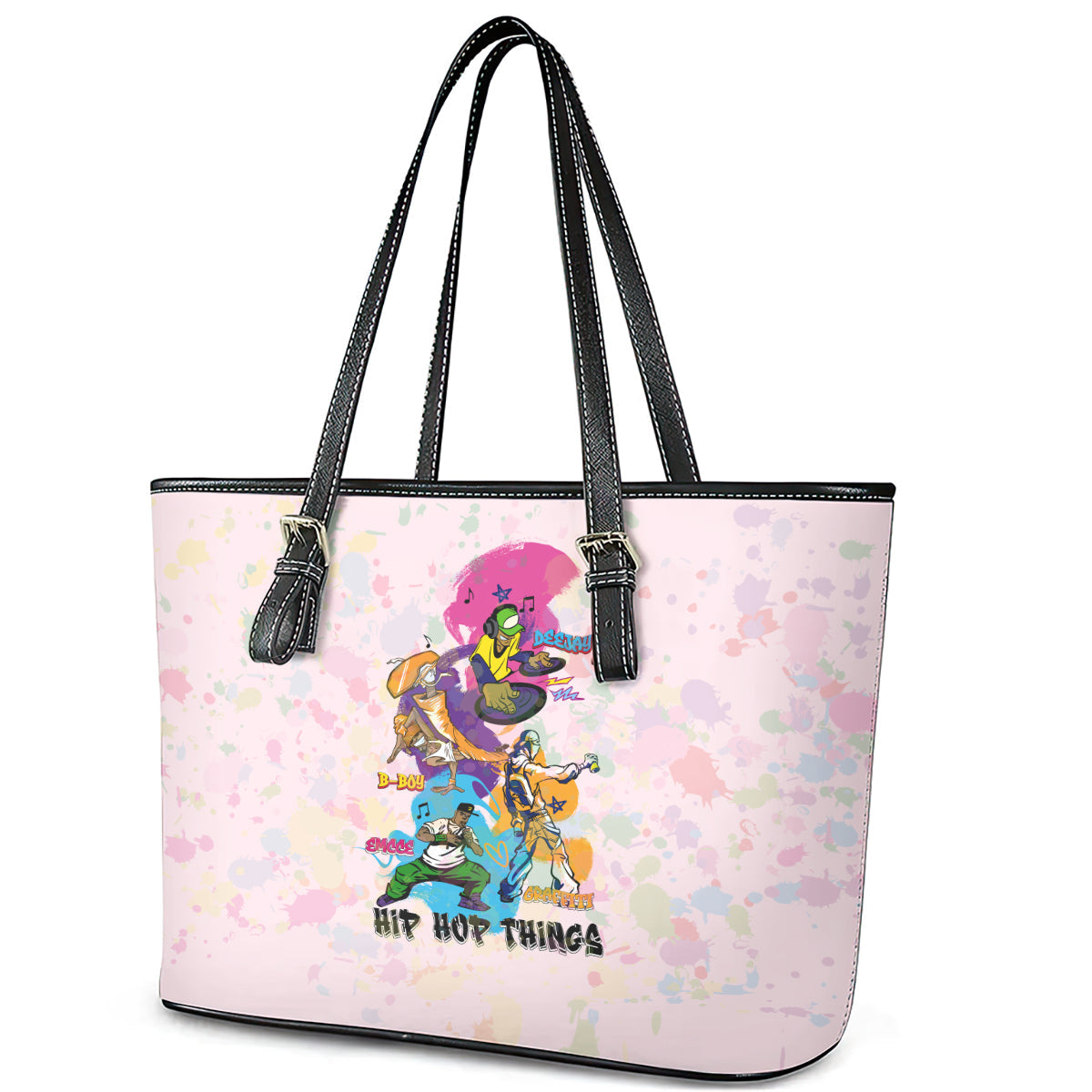 4 Elements Of Hip Hop Leather Tote Bag DT02