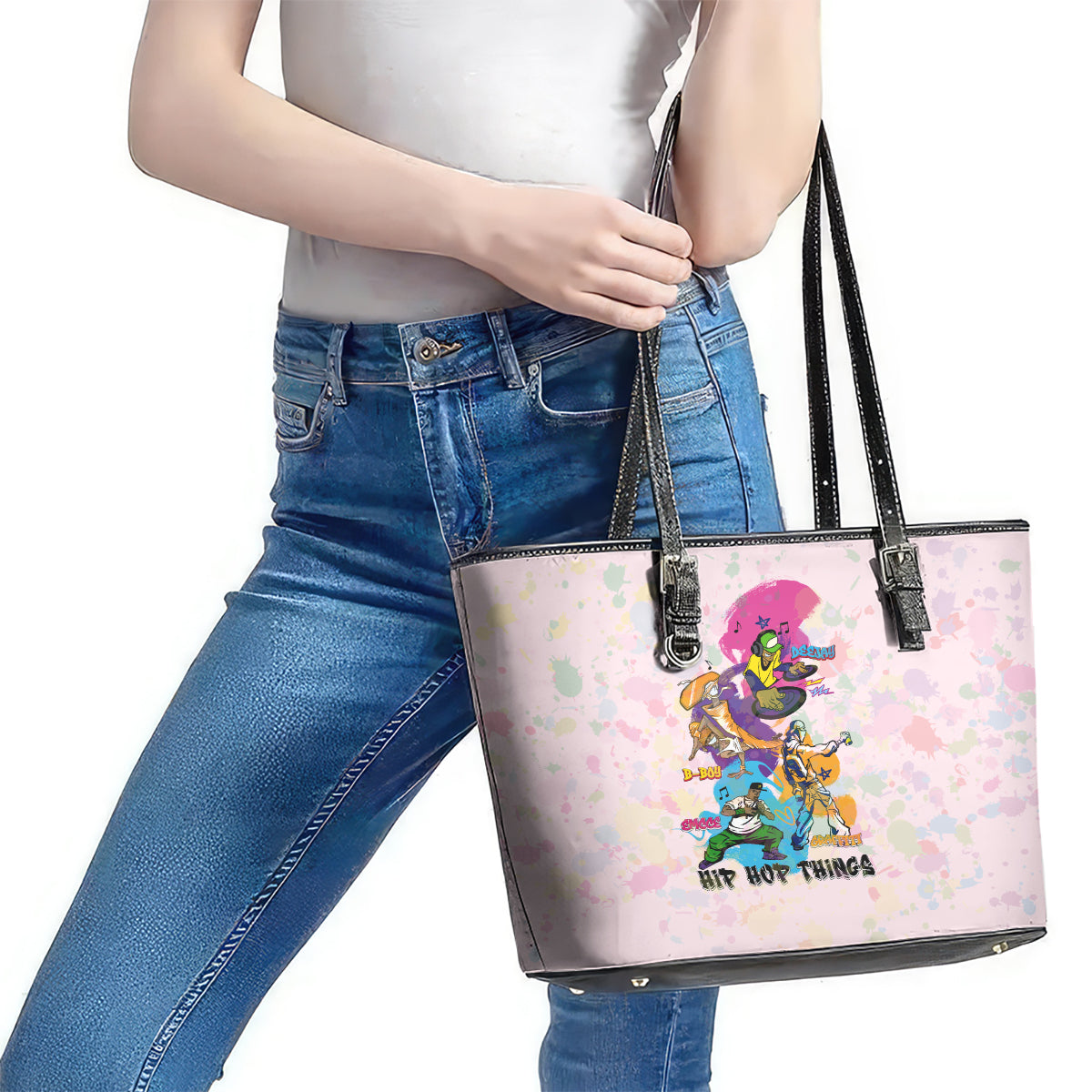 4 Elements Of Hip Hop Leather Tote Bag DT02