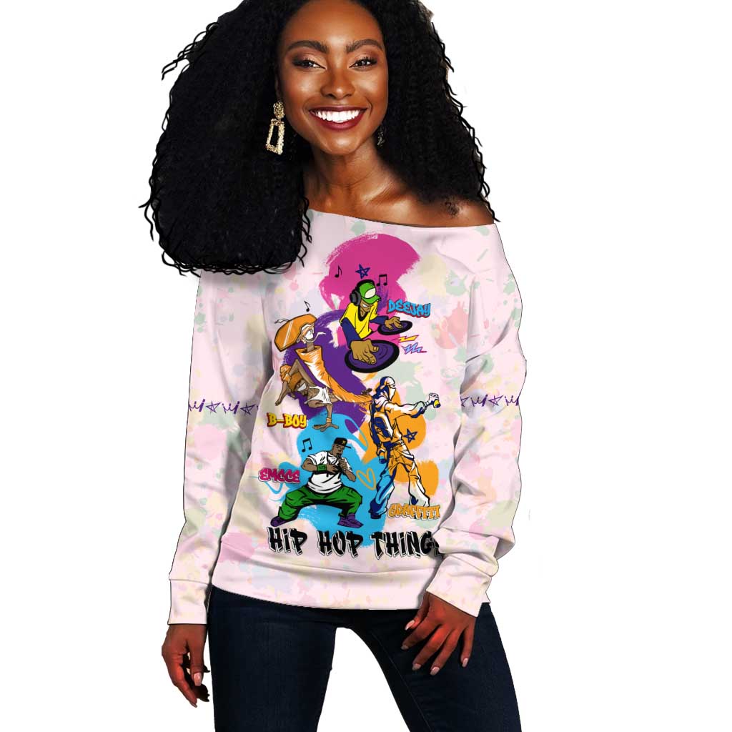 4 Elements Of Hip Hop Off Shoulder Sweater DT02