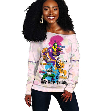4 Elements Of Hip Hop Off Shoulder Sweater DT02
