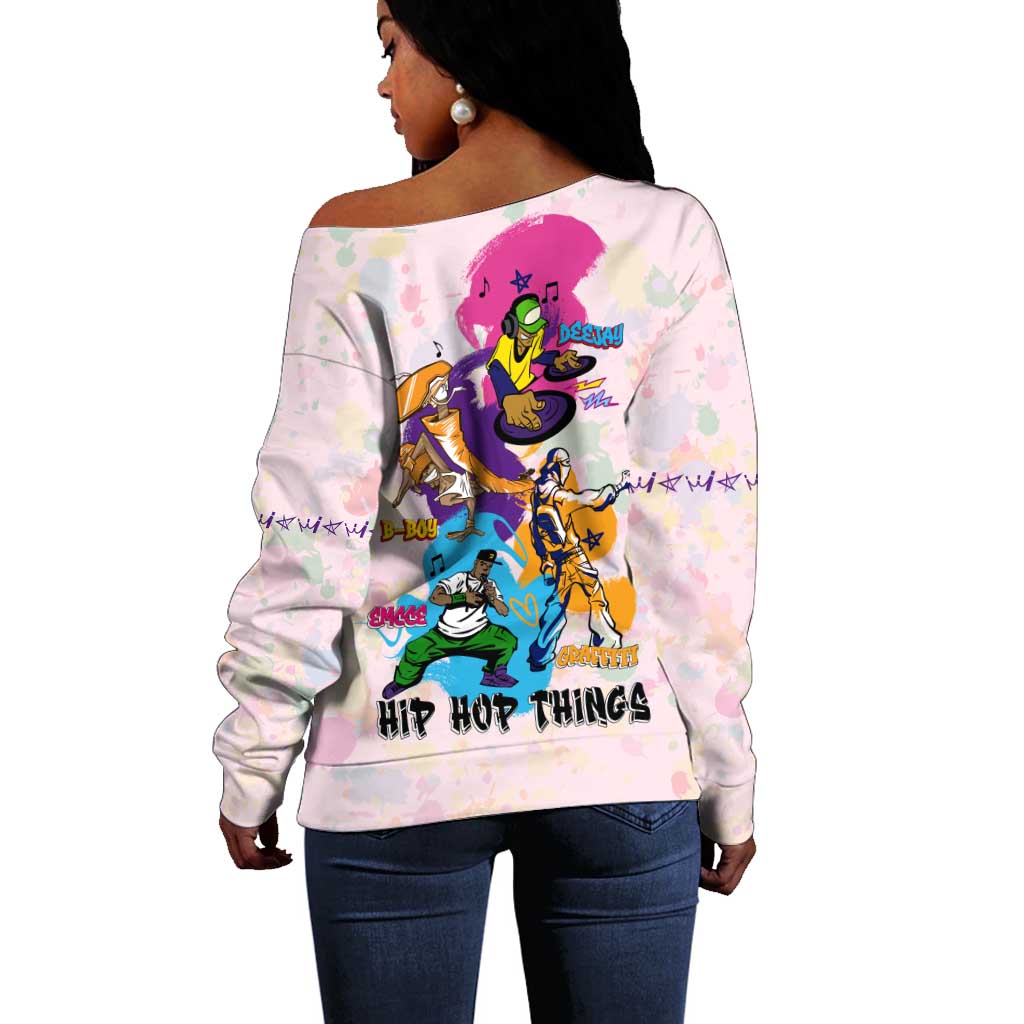 4 Elements Of Hip Hop Off Shoulder Sweater DT02