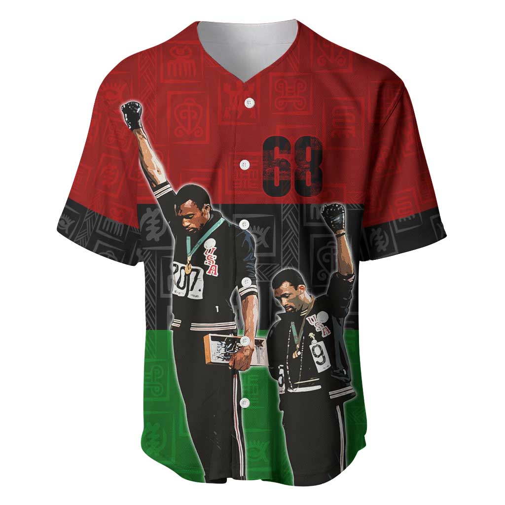 Mexico City 1968 African American Baseball Jersey Black Power Salute DT02