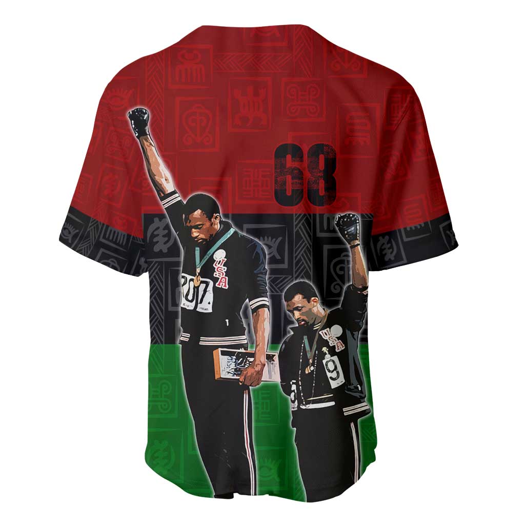 Mexico City 1968 African American Baseball Jersey Black Power Salute DT02