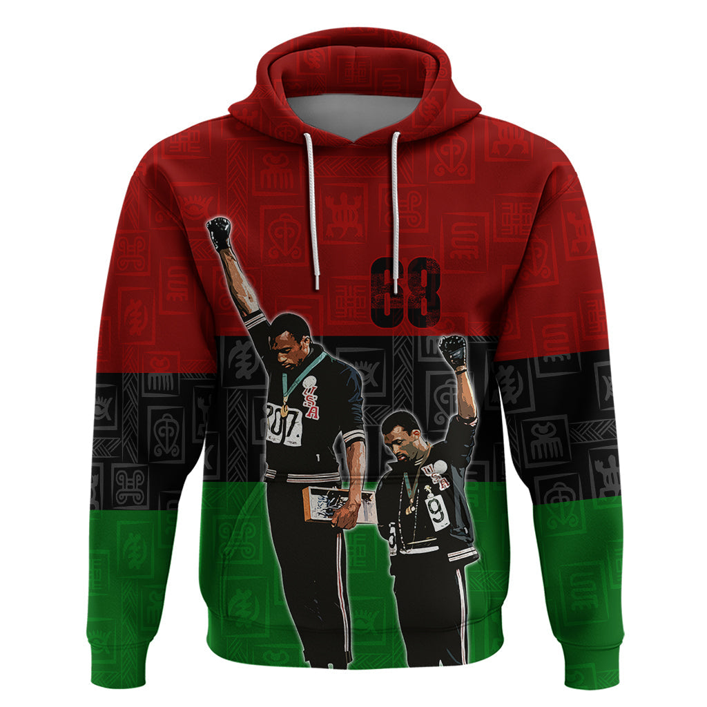 Mexico City 1968 African American Hoodie Black Power Salute DT02