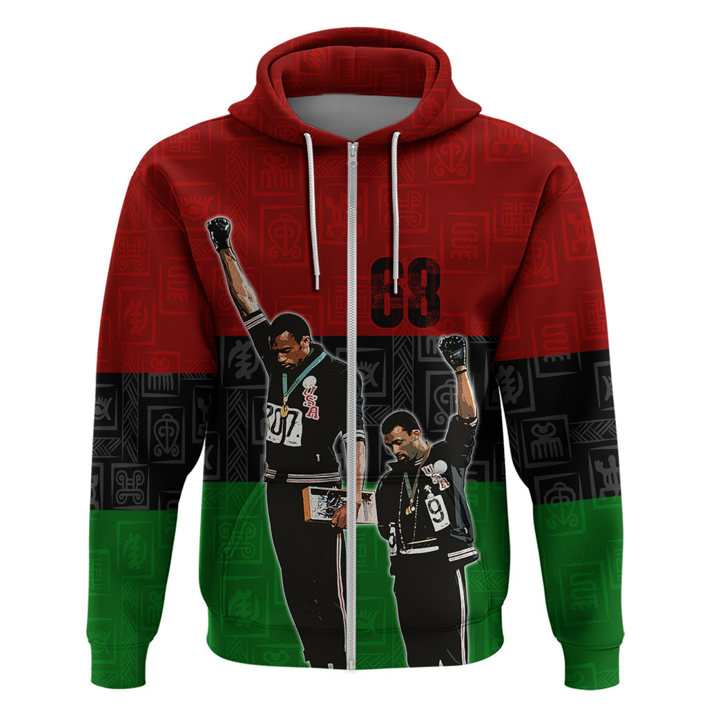 Mexico City 1968 African American Hoodie Black Power Salute DT02