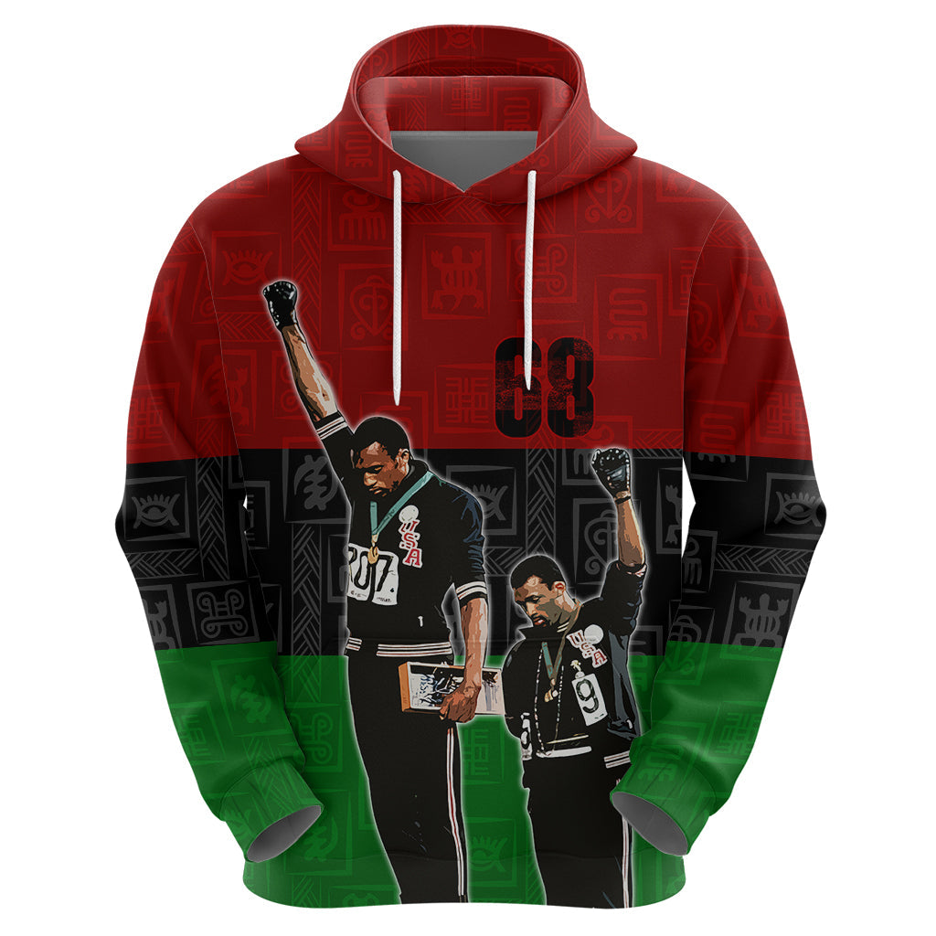 Mexico City 1968 African American Hoodie Black Power Salute DT02