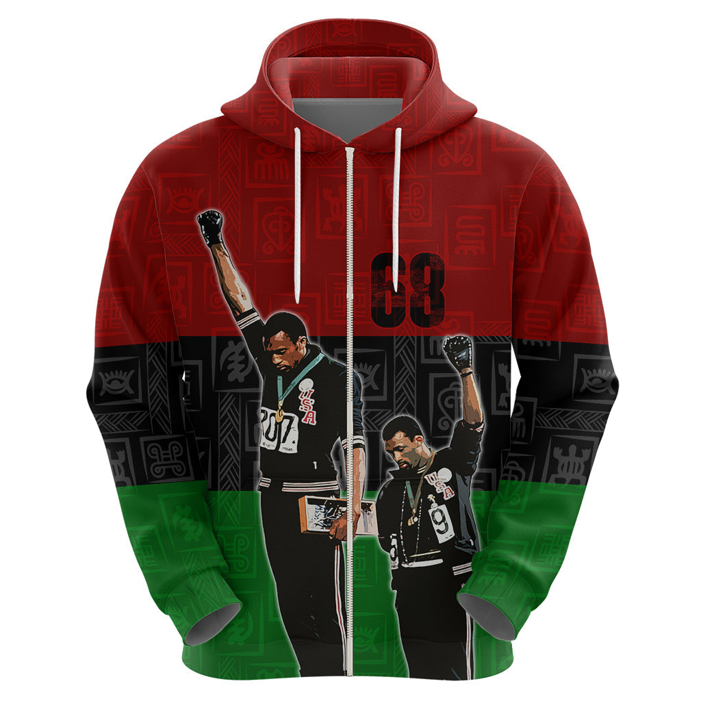 Mexico City 1968 African American Hoodie Black Power Salute DT02