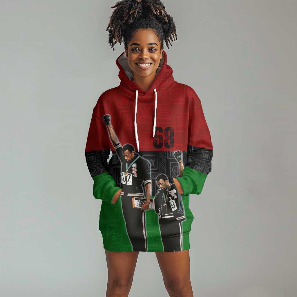 Mexico City 1968 African American Hoodie Dress Black Power Salute DT02