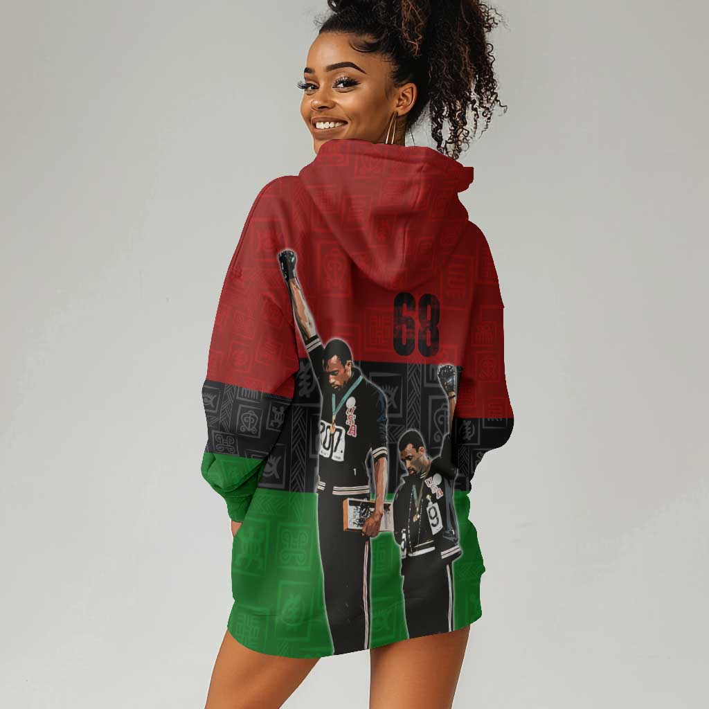 Mexico City 1968 African American Hoodie Dress Black Power Salute DT02