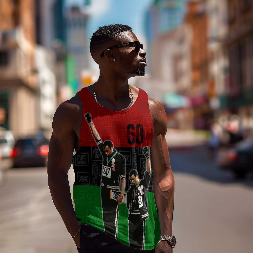 Mexico City 1968 African American Men Tank Top Black Power Salute DT02