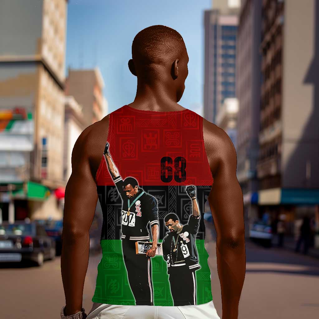 Mexico City 1968 African American Men Tank Top Black Power Salute DT02