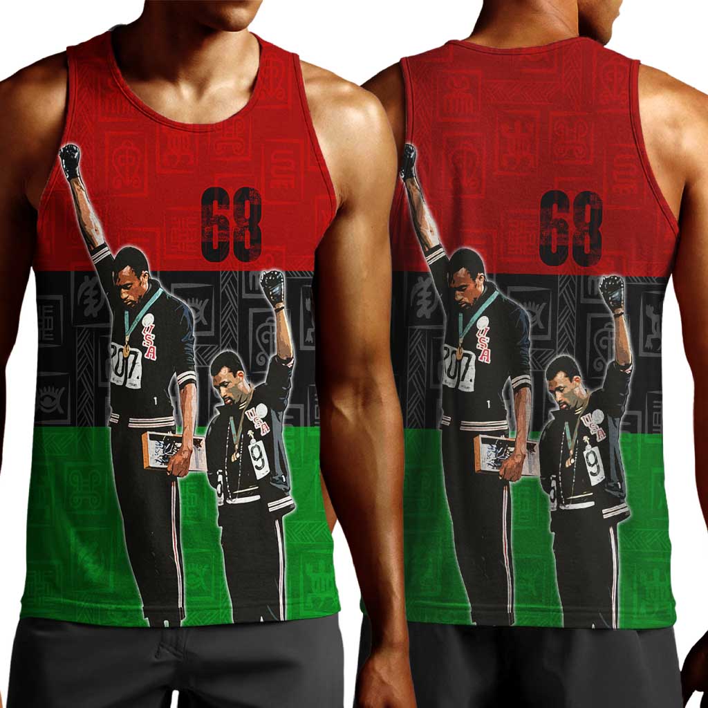Mexico City 1968 African American Men Tank Top Black Power Salute DT02
