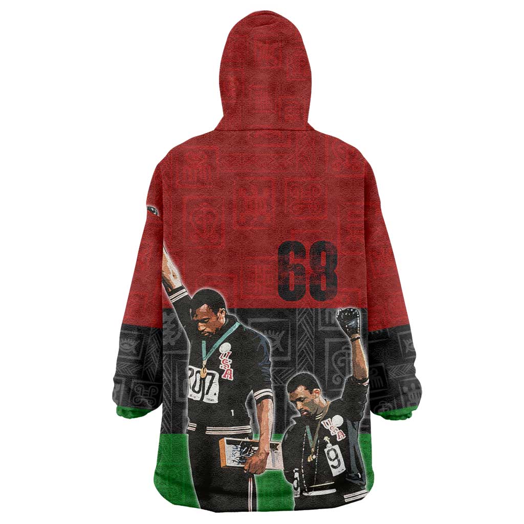 Mexico City 1968 African American Wearable Blanket Hoodie Black Power Salute DT02