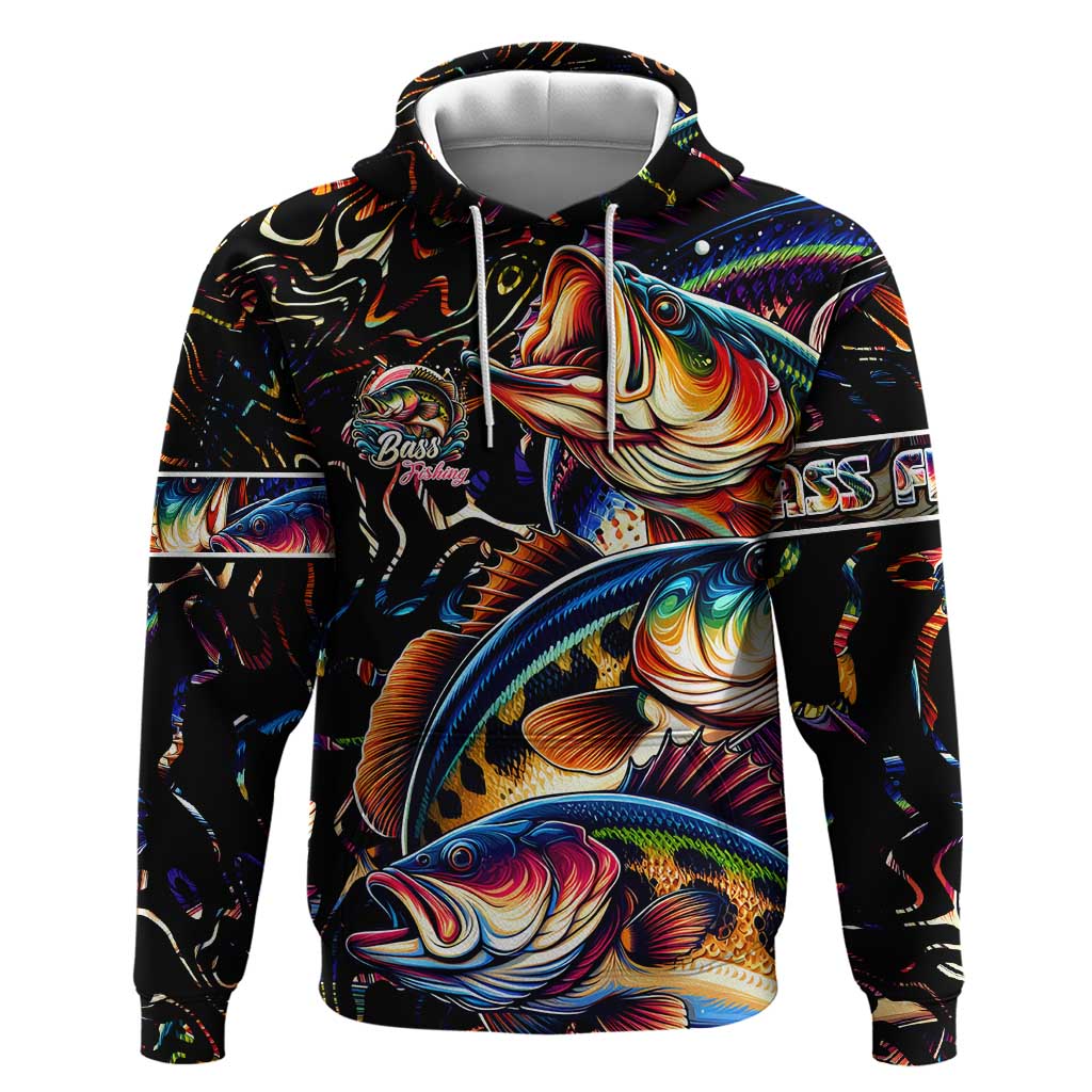 Peacock Bass Fishing Hoodie Waves Art DT02