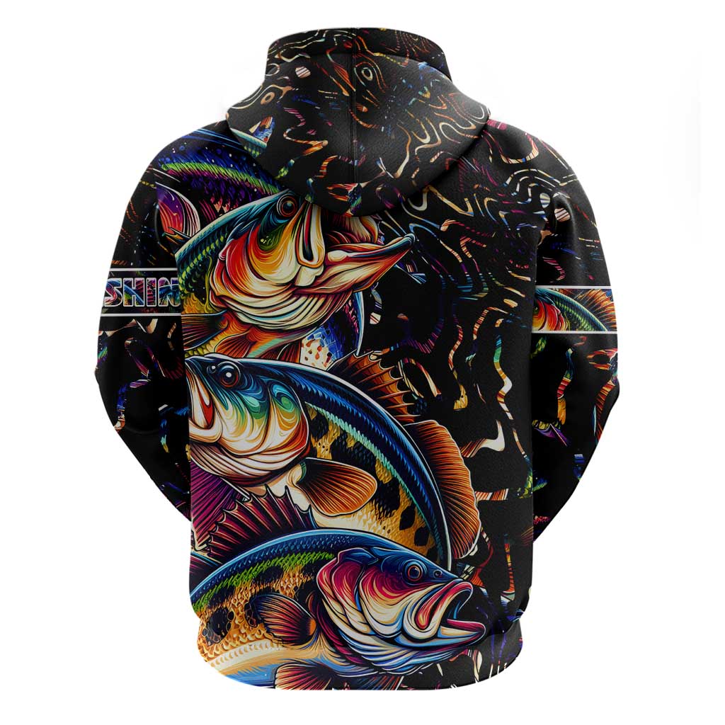 Peacock Bass Fishing Hoodie Waves Art DT02