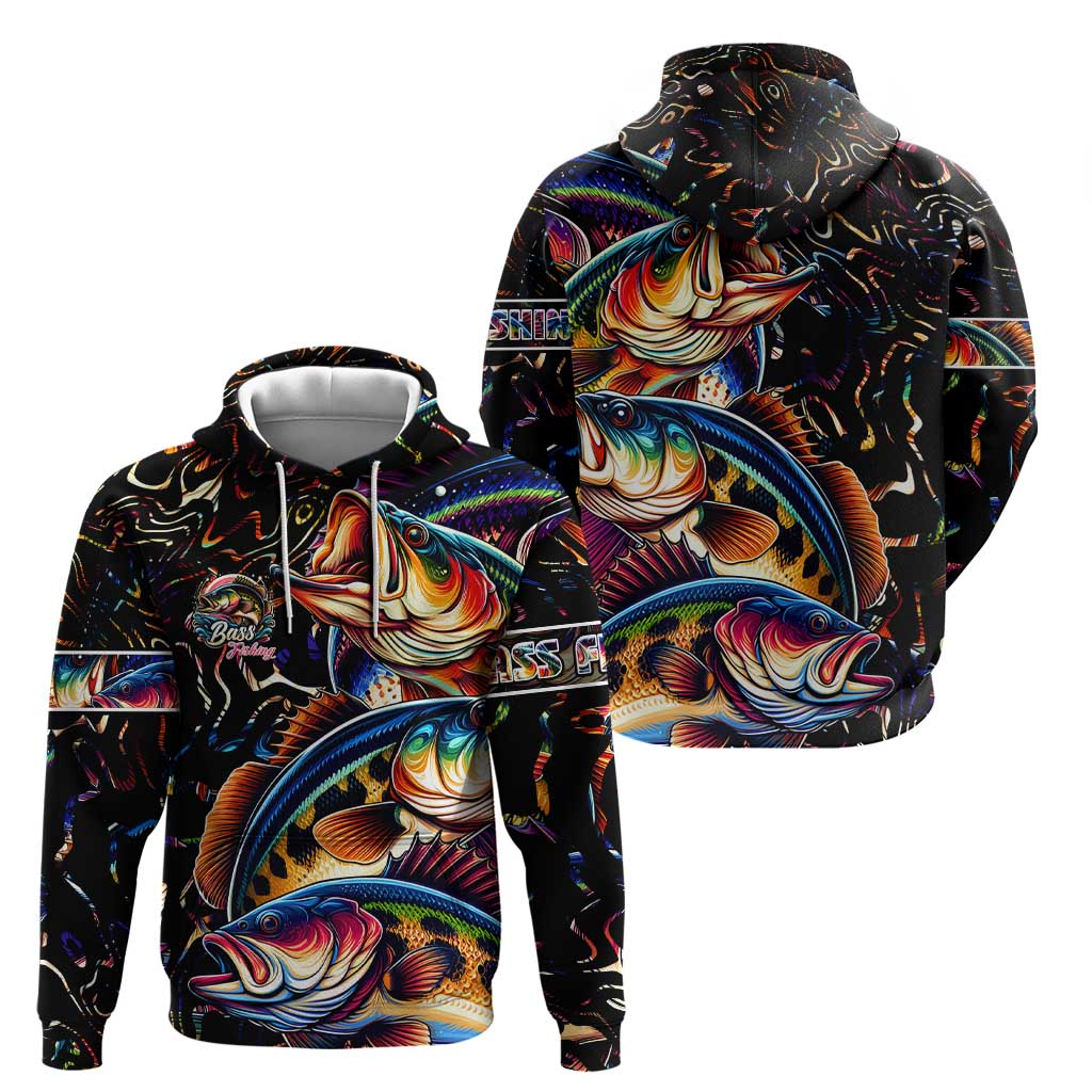 Peacock Bass Fishing Hoodie Waves Art DT02