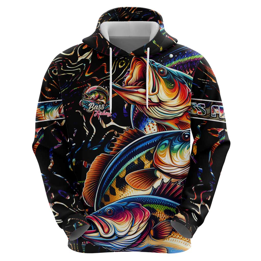 Peacock Bass Fishing Hoodie Waves Art DT02