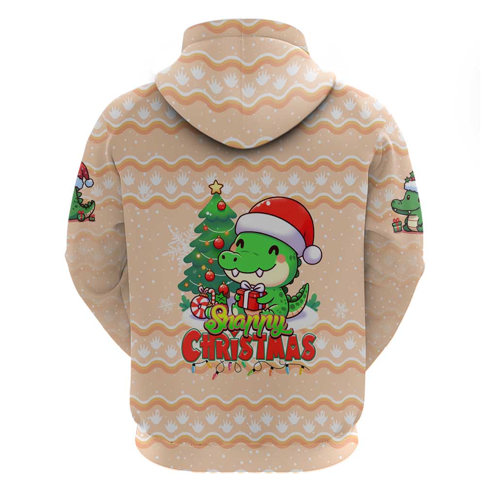 Crocodile Snappy Christmas Hoodie Cute Alligator Holiday Tree Cartoon Design DT02