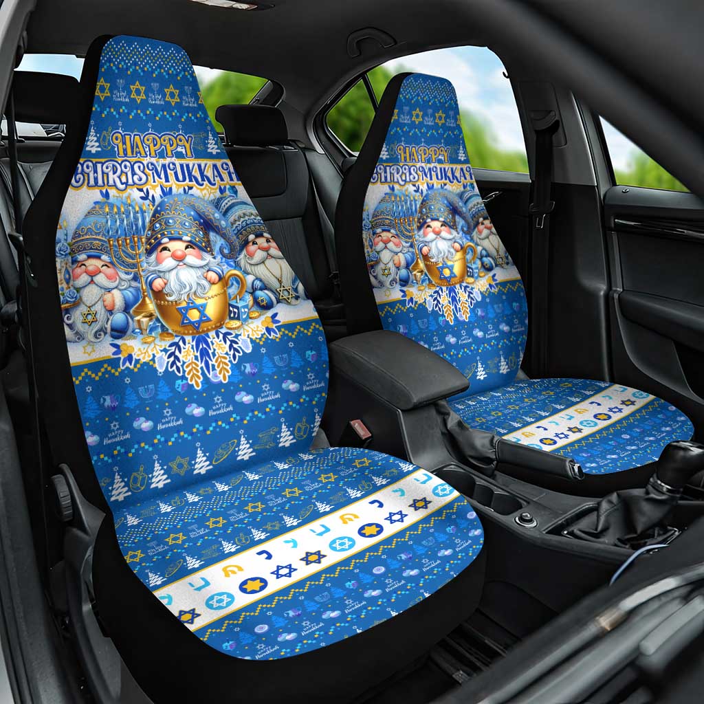 Happy Chrismukkah Car Seat Cover Gnome Funny Hanukkah Christmas Mashup DT02