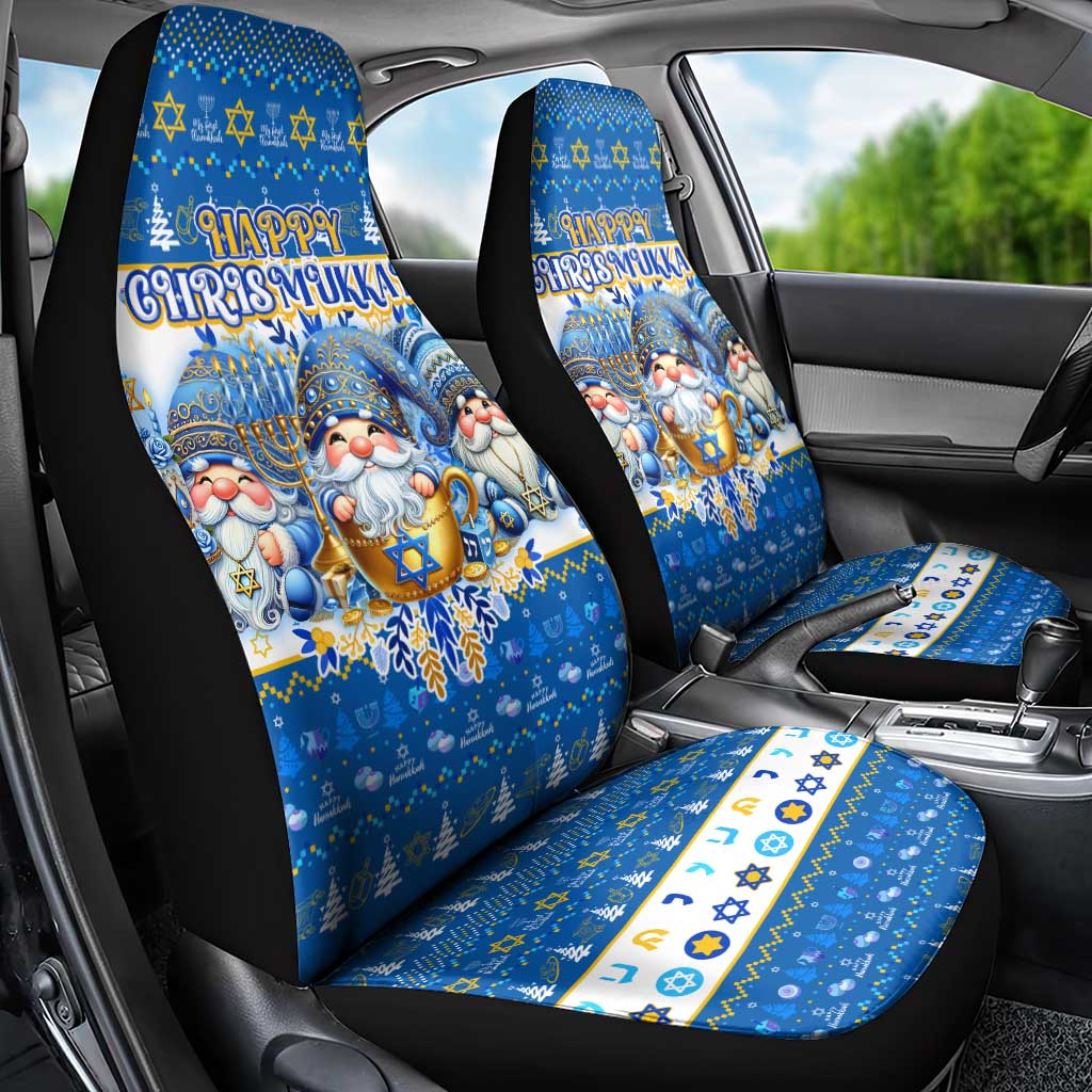 Happy Chrismukkah Car Seat Cover Gnome Funny Hanukkah Christmas Mashup DT02