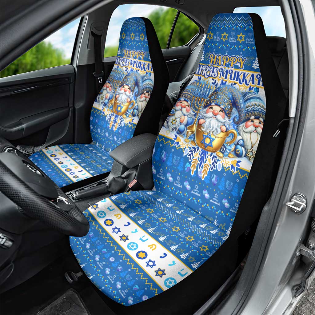 Happy Chrismukkah Car Seat Cover Gnome Funny Hanukkah Christmas Mashup DT02